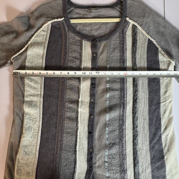 J. Jill Wool Mohair Button Up Cardigan Womens Top Gray Boho Classic Work - Picture 8 of 9